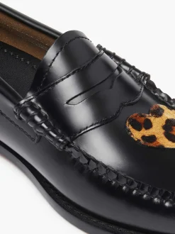 G.H.BASS Weejuns Penny Love Loafers Leopard Print & Black Shop