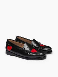 G.H.BASS Weejuns Penny Love Loafers Red & Black Outlet