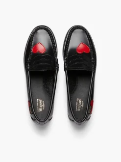 G.H.BASS Weejuns Penny Love Loafers Red & Black Outlet