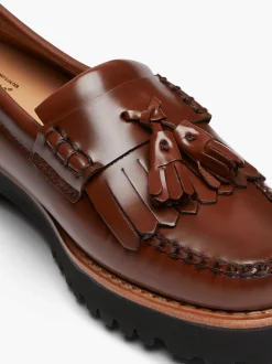 G.H.BASS Weejuns 90S Esther Kiltie Tassel Loafers Cognac Cheap