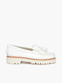 G.H.BASS Weejuns 90S Esther Kiltie Tassel Loafers White Fashion