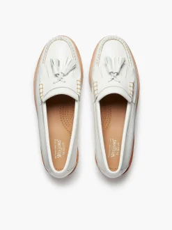 G.H.BASS Weejuns 90S Esther Kiltie Tassel Loafers White Fashion