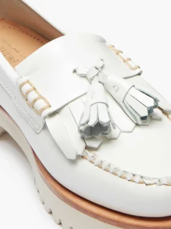 G.H.BASS Weejuns 90S Esther Kiltie Tassel Loafers White Fashion