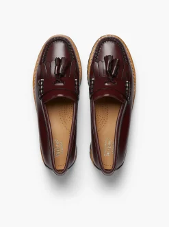 G.H.BASS Weejuns 90S Esther Kiltie Tassel Loafers Wine Hot