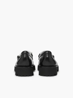 G.H.BASS Weejuns 90S Esther Kiltie Tassel Loafers Black & White Clearance