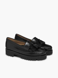 G.H.BASS Weejuns 90S Esther Kiltie Tassel Loafers Black Shop