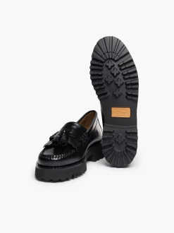 G.H.BASS Weejuns 90S Esther Kiltie Tassel Loafers Black Shop