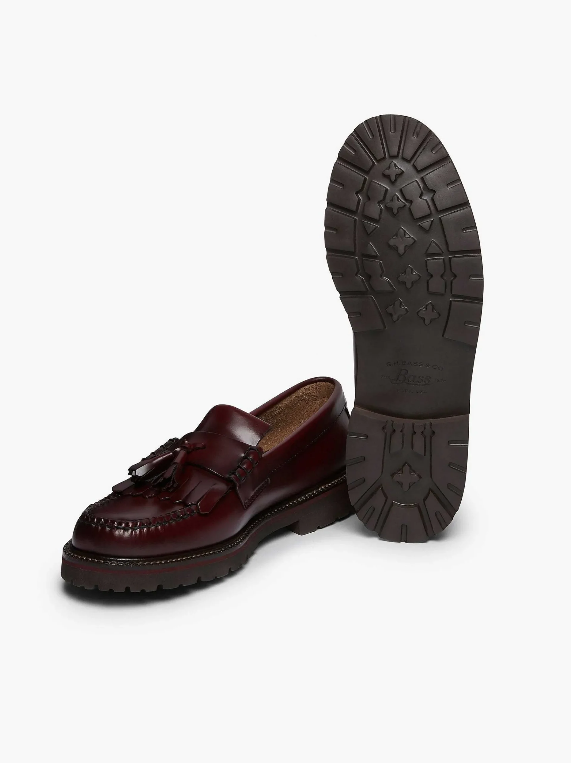G.H.BASS Weejuns 90S Layton Ii Kiltie Loafers Wine New