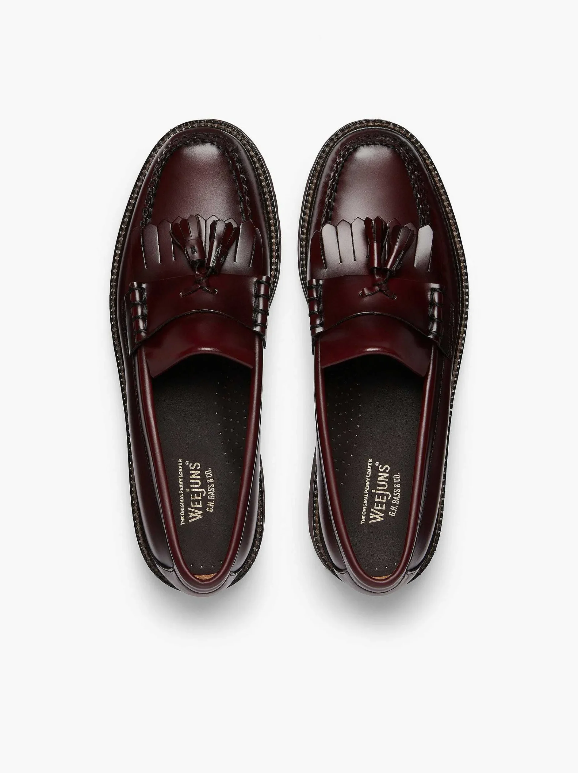 G.H.BASS Weejuns 90S Layton Ii Kiltie Loafers Wine New