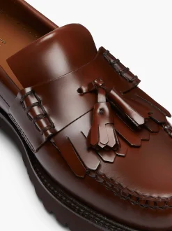 G.H.BASS Weejuns 90S Layton Ii Kiltie Loafers Brown Best
