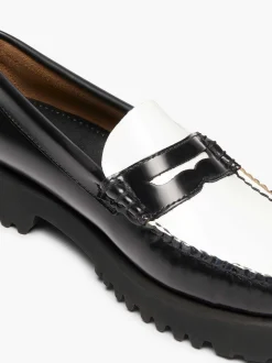 G.H.BASS Weejuns 90S Penny Loafers Black & White Outlet