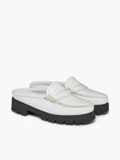 G.H.BASS Weejuns 90S Penny Slides White Flash Sale