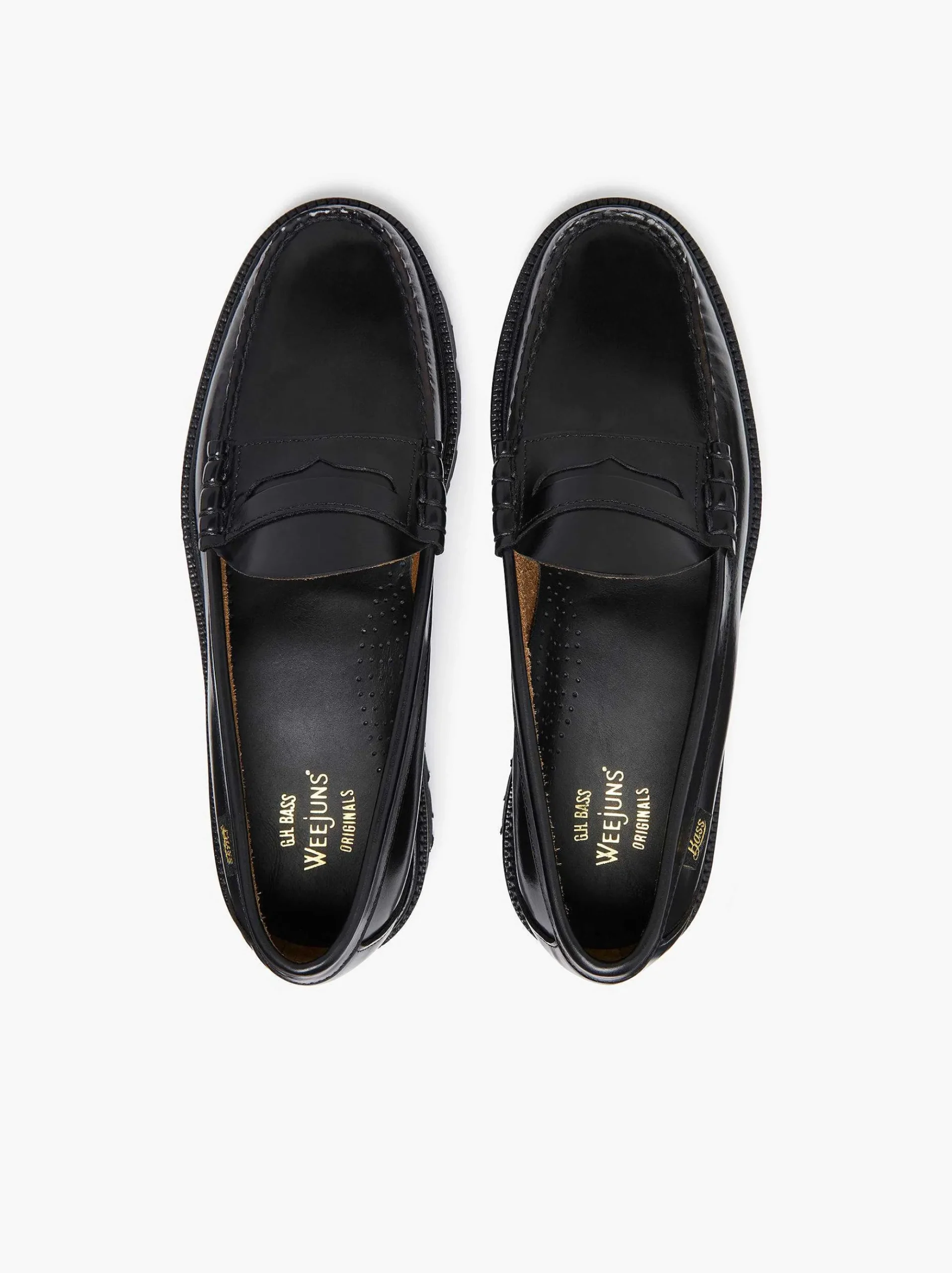 G.H.BASS Weejuns Super Lug Larson Penny Loafers Black Store