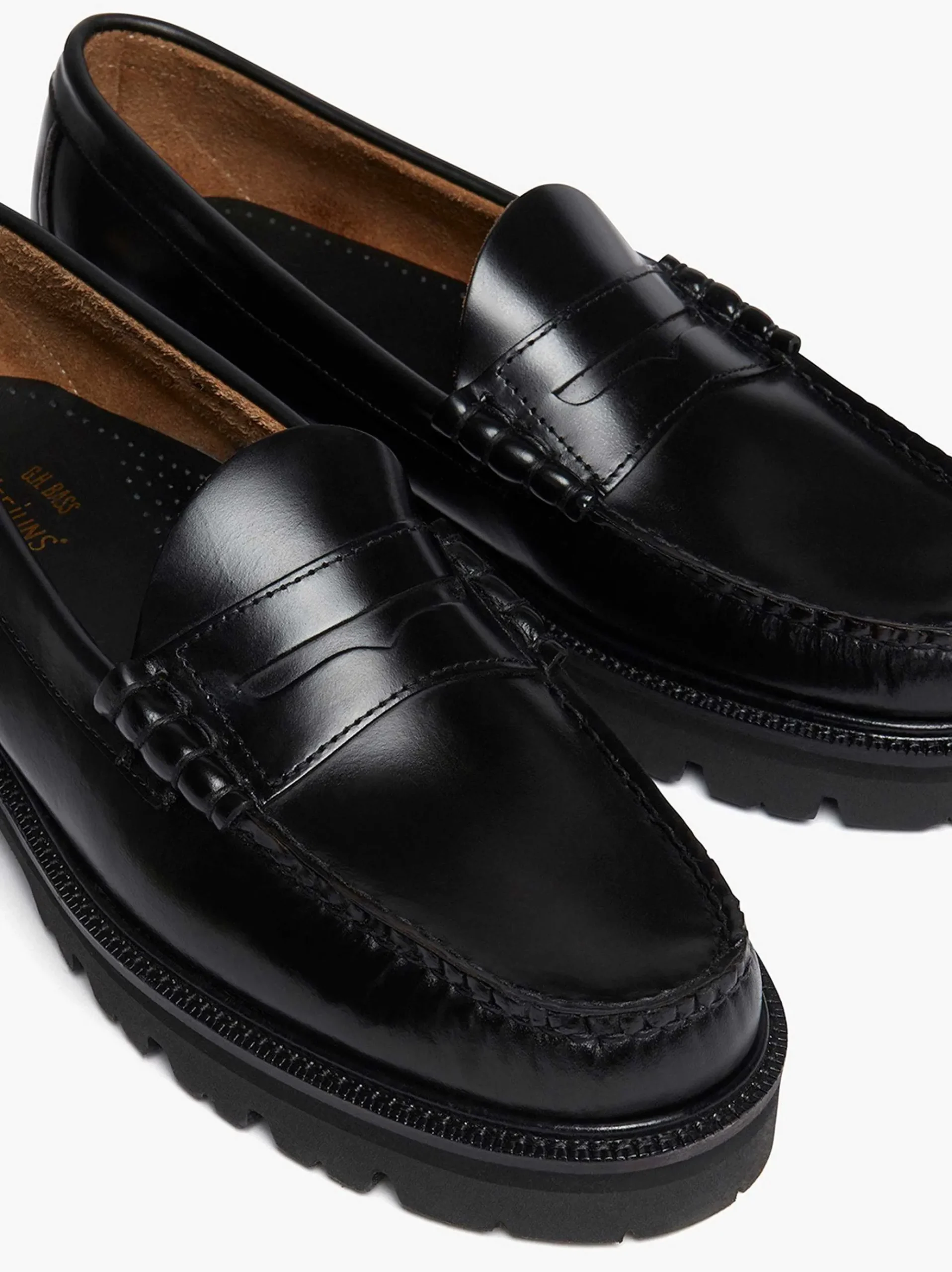 G.H.BASS Weejuns Super Lug Larson Penny Loafers Black Store