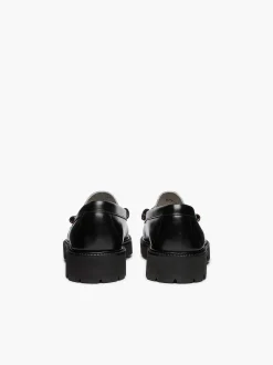 G.H.BASS Weejuns Super Lug Larson Penny Loafers Black & White Hot