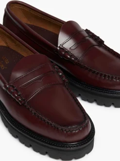 G.H.BASS Weejuns Super Lug Larson Penny Loafers Wine Hot