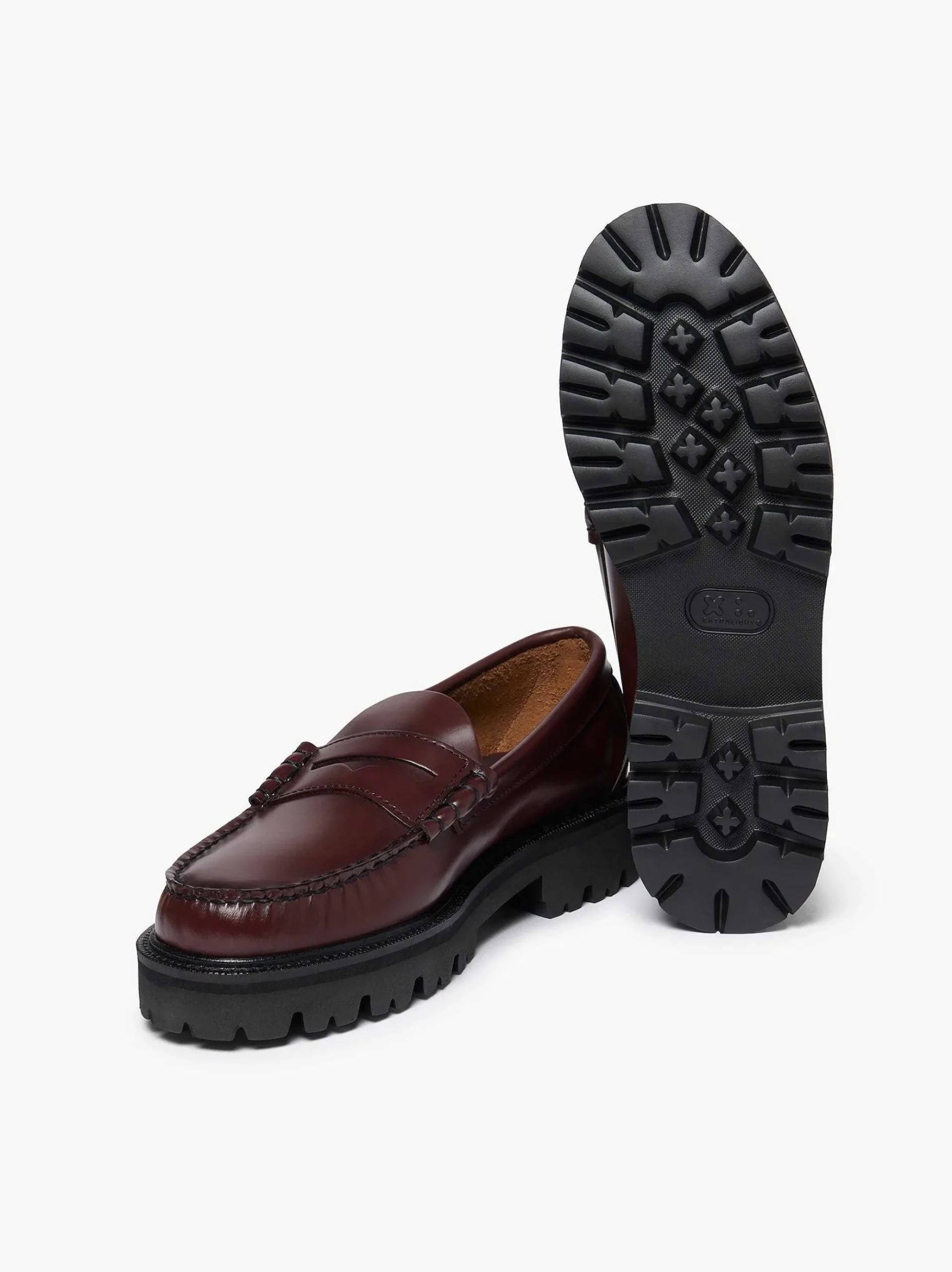 G.H.BASS Weejuns Super Lug Larson Penny Loafers Wine Hot