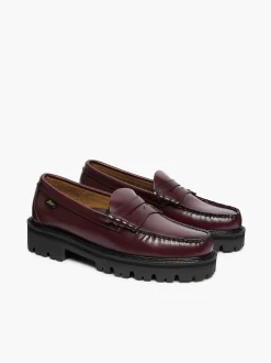 G.H.BASS Weejuns Super Lug Larson Penny Loafers Wine Hot