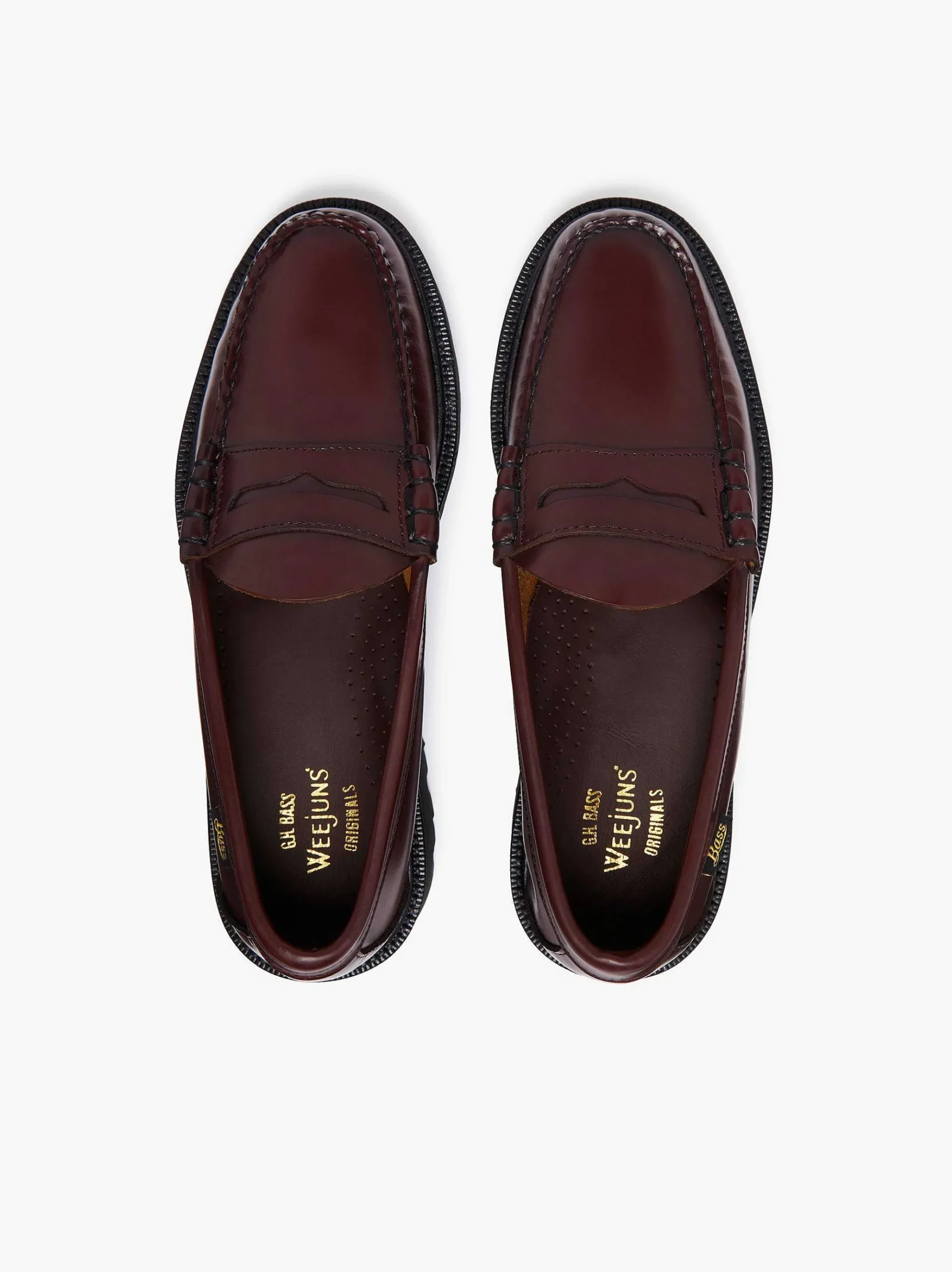 G.H.BASS Weejuns Super Lug Larson Penny Loafers Wine Hot
