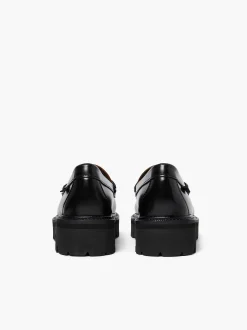 G.H.BASS Weejuns Super Lug Penny Loafers Black & White Cheap