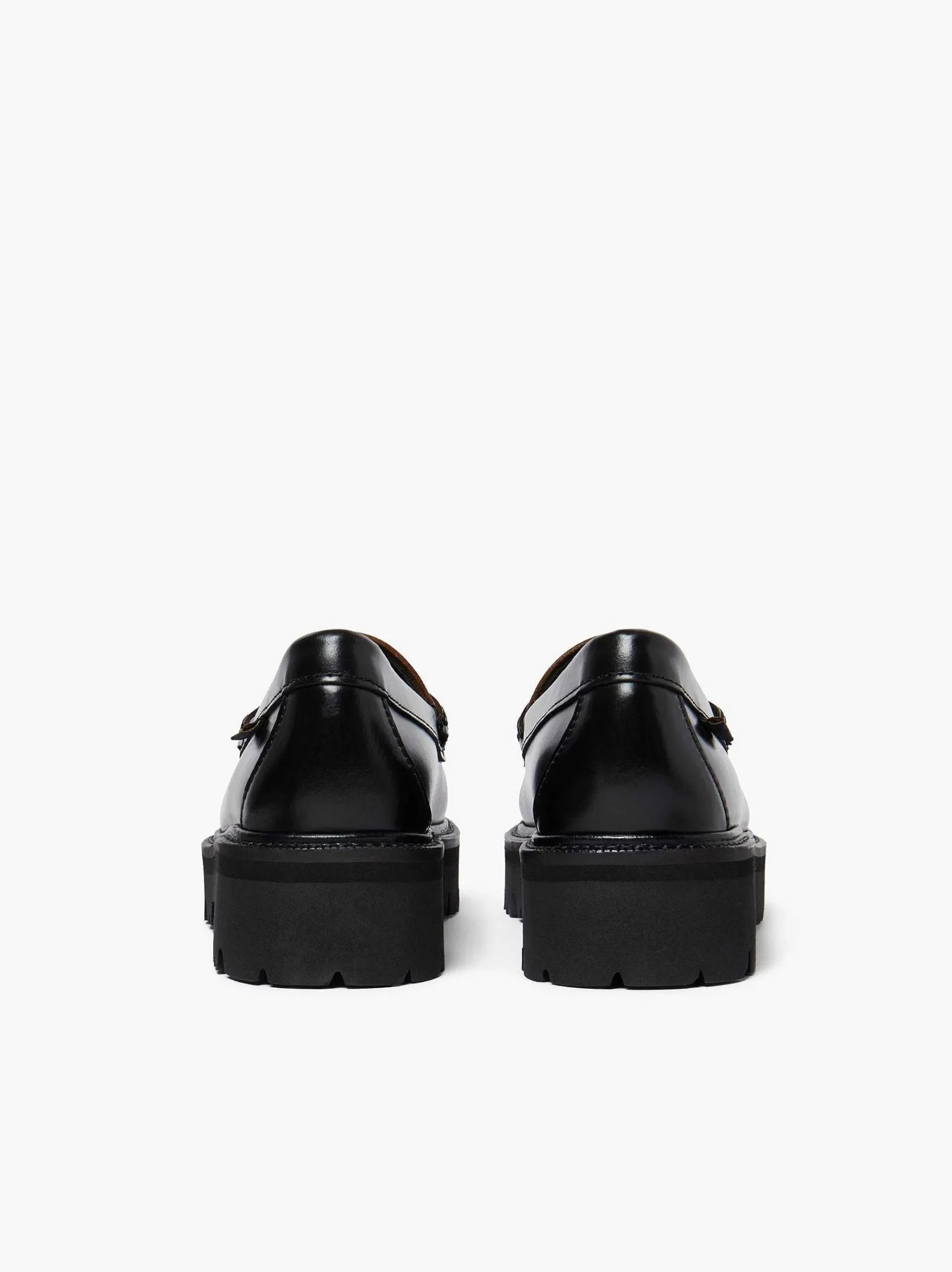 G.H.BASS Weejuns Super Lug Penny Loafers Black & White Cheap