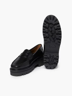 G.H.BASS Weejuns Super Lug Penny Loafers Black Clearance