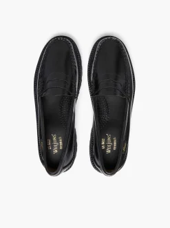 G.H.BASS Weejuns Super Lug Penny Loafers Black Clearance